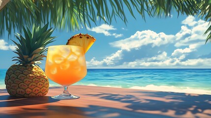 Tropical beach cocktail