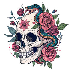 &ldquo;Petals and Poison&rdquo;
Soft florals meet sharp fangs in this symbolic illustration where nature&rsquo;s grace embraces mortality, while a snake adds an edge of mystery and menace.