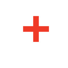 Obraz premium red cross isolated on white