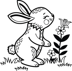 rabbit with a bouquet