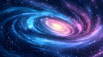 Swirling Cosmic Galaxy with Vibrant Colors and Stars in Space