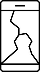 Broken Smartphone Outline Symbol for Graphic and Web Design, Apps, Adverts, Various Cards