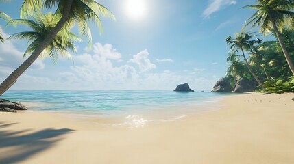 Tropical beach paradise scene