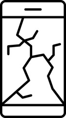 Broken Smartphone Outline Image for Graphic and Web Design, Apps, Adverts, Various Cards