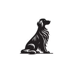 Elegant Irish Setter dog silhouette illustration featuring the graceful stance and flowing coat of this beloved sporting breed, ideal for pet-themed vector art and design projects.
