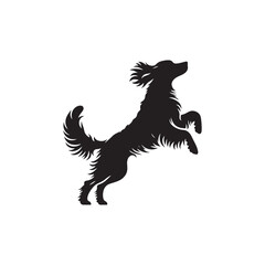 Elegant Irish Setter dog silhouette illustration featuring the graceful stance and flowing coat of this beloved sporting breed, ideal for pet-themed vector art and design projects.
