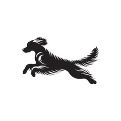 Elegant Irish Setter dog silhouette illustration featuring the graceful stance and flowing coat of this beloved sporting breed, ideal for pet-themed vector art and design projects.
