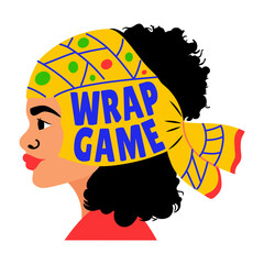 A flat style sticker of a character showing hair wrap
