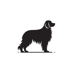Elegant Irish Setter dog silhouette illustration featuring the graceful stance and flowing coat of this beloved sporting breed, ideal for pet-themed vector art and design projects.
