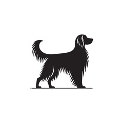 Elegant Irish Setter dog silhouette illustration featuring the graceful stance and flowing coat of this beloved sporting breed, ideal for pet-themed vector art and design projects.
