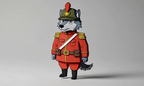 Cartoon wolf soldier