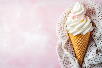 Soft serve ice cream dreamy composition