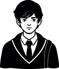 Crisp student silhouette design, vector cutout, png