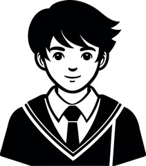 Crisp student silhouette design, vector cutout, png