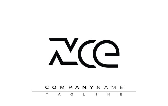 XCE abstract letter design. Modern Business Logo Design With Abstract Typography and Contemporary Style