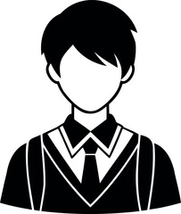 Clean crisp student silhouette design vector graphic