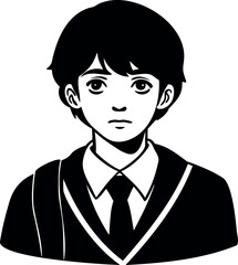 Clean crisp student silhouette design, vector cutout