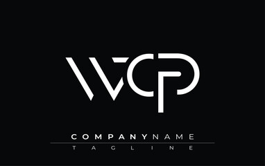 WCP abstract letter design. Modern Business Logo Design With Abstract Typography and Contemporary Style
