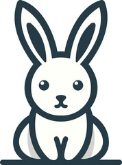 Minimalist Cartoon Rabbit Icon