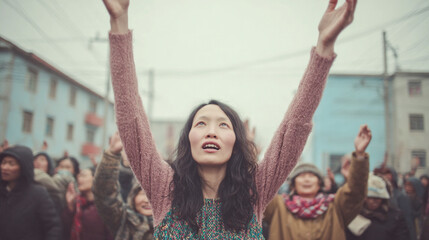 Chinese people praising God
