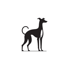 Italian Greyhound Dog Silhouette Vector – A sleek, elegant outline capturing the breed’s slender frame, arched back, and graceful stance, perfect for artistic, pet-themed design projects.
