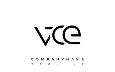 VCE abstract letter design. Modern Business Logo Design With Abstract Typography and Contemporary Style