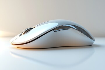 Stylish white computer mouse futuristic design high resolution picture