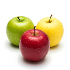 three apples isolated on white background