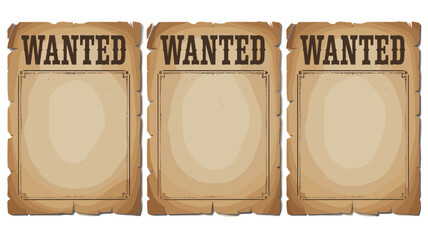 Blank Vintage Western Wanted Poster Trio for Custom Designs