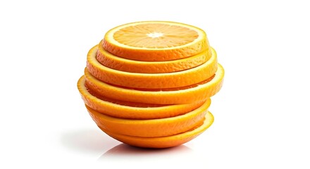 orange slices on white background
