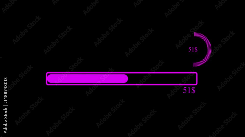 Poster loading animation pop up for social media isolated on alpha channel transparent background 4k video