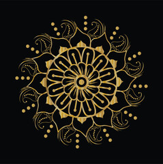 Glamorous Mandala Background with Metallic Finish