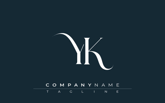 Initial YK Logo Design Vector. Elegant Monogram Logo Design with Decorative Elements and Typography