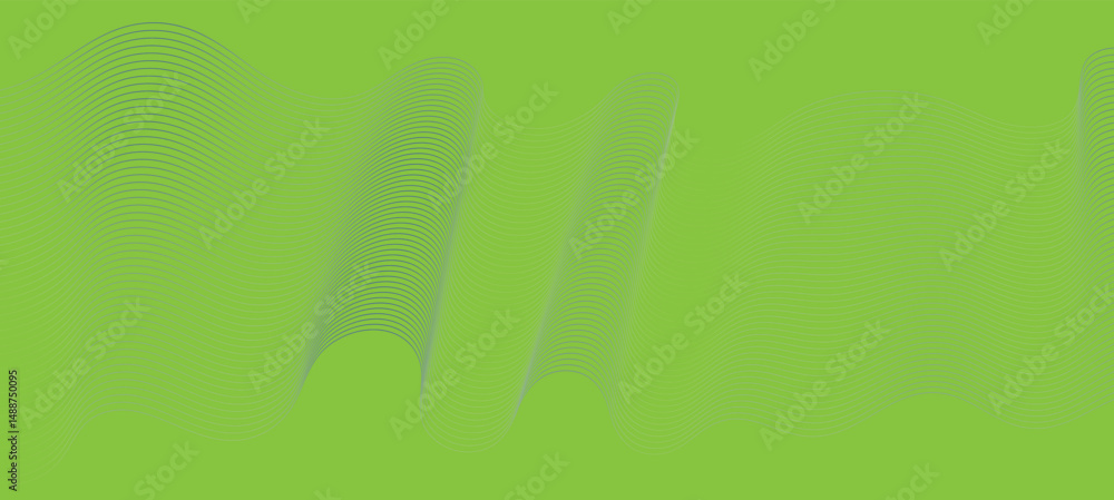 Poster abstract wavy green background. thin line wavy abstract vector background. curve wave seamless patte