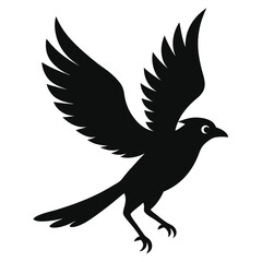 Obraz premium jay-bird-flying-silhouette-isolated-on-white-backg (3).eps