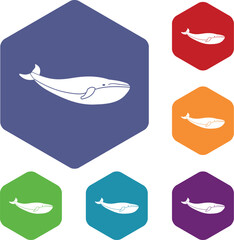 Whale icons set
