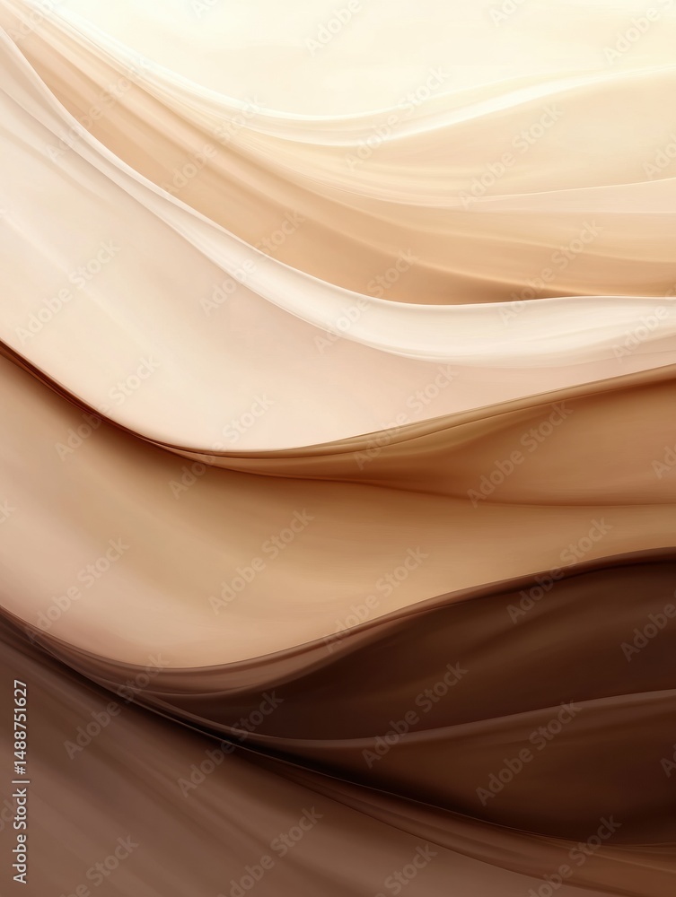 Poster smooth gradient of soft skin tones blending seamlessly, showcasing porcelain to deep chocolate in an