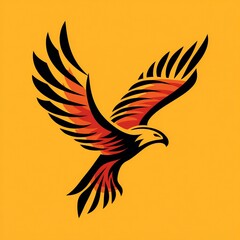 Obraz premium Eagle Silhouette Soaring in Sky