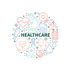 Healthcare Icons Circle Shape Background Vector Design.  © starrynight