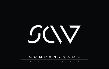 SCW abstract letter design. Modern Business Logo Design With Abstract Typography and Contemporary Style