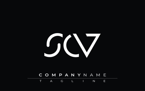 SCV abstract letter design. Modern Business Logo Design With Abstract Typography and Contemporary Style