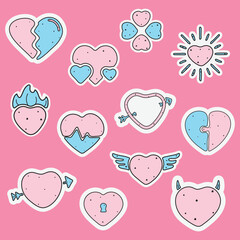 Heart Icon Set Vector Design.