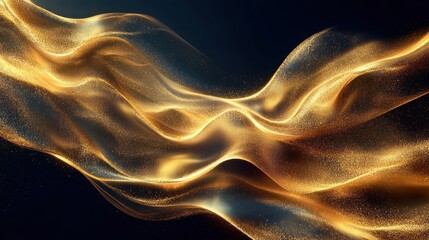 Abstract golden flowing fabric
