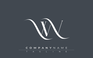 Initial WV Logo Design Vector. Elegant Monogram Logo Design with Decorative Elements and Typography