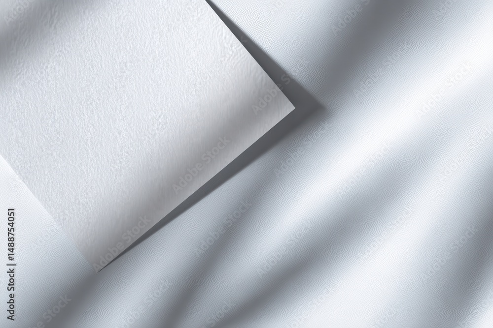 Aufkleber minimalist shot of white paper casting a shadow on fabric, creating a clean and modern look with a s