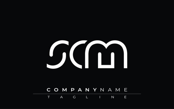 SCM abstract letter design. Modern Business Logo Design With Abstract Typography and Contemporary Style