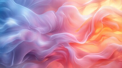 Fototapeta premium A soft, abstract pattern of pastel-colored swirls and blurred shapes on a white background, ideal for a creative or artistic presentation