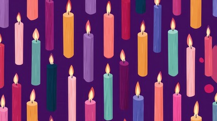 Colorful candles in a repeating pattern (1)