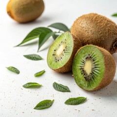 Fototapeta premium kiwi fruit isolated on white background