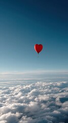 Fototapeta premium a heart-shaped balloon flies through the sky